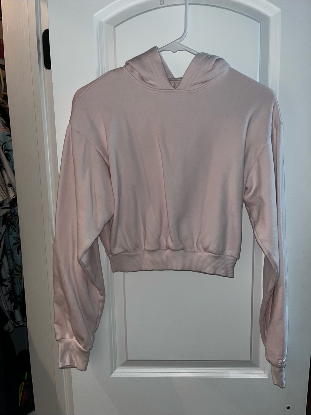 SKIMS Cropped Hoodie in Soft Blush